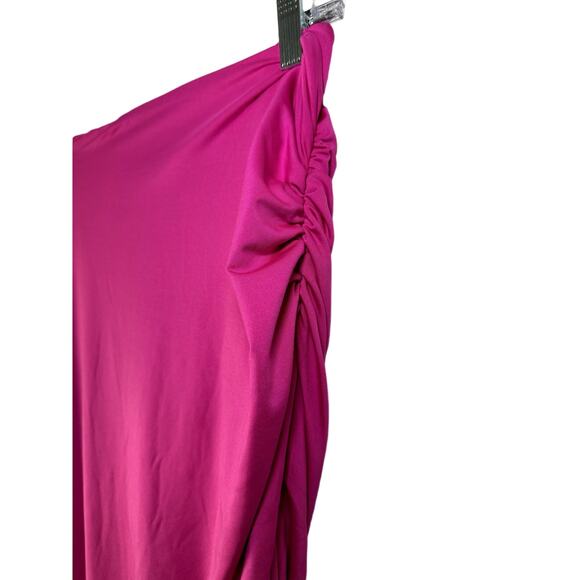 Area Stars Nikki Ruched Slit Maxi Fuchsia Skirt Size L - Picture 2 of 6